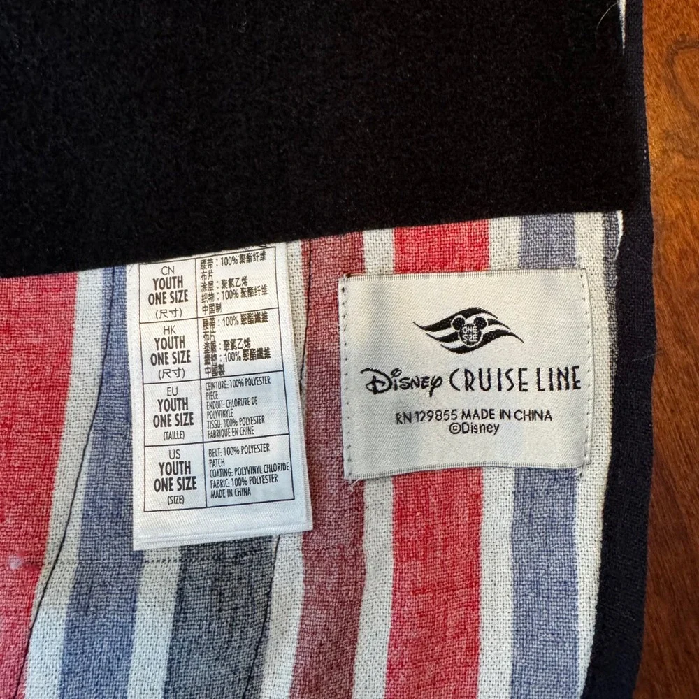 Disney Cruise Line Belt Kids OS Multi Pirate Night Costume Sash Buckle Accessory
